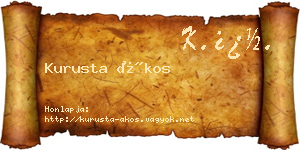Kurusta Ákos névjegykártya