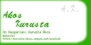 akos kurusta business card