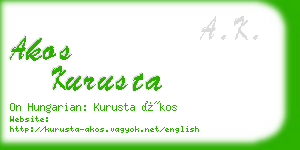 akos kurusta business card